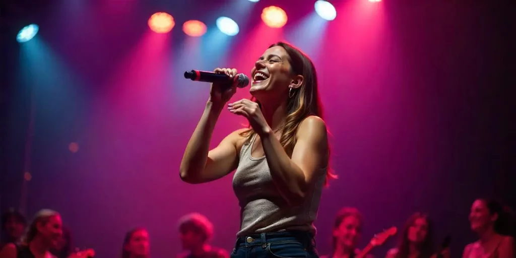 une chanteuse sur scène