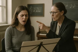 un cours de chant en présentiel