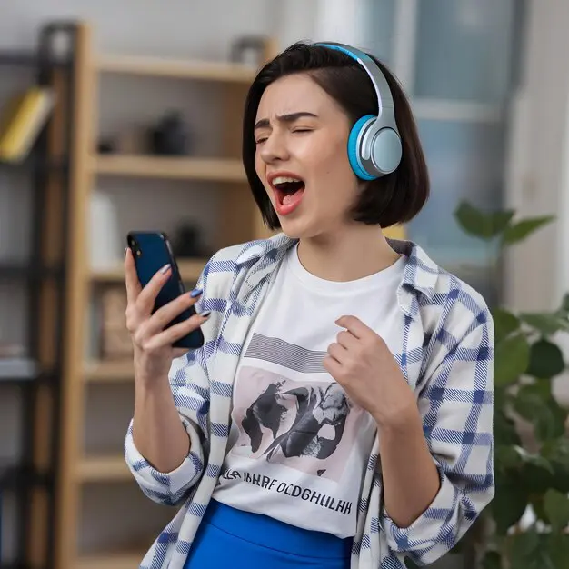 une chanteuse débutante qui prend des cours de chant en ligne le Chant en Mouvements