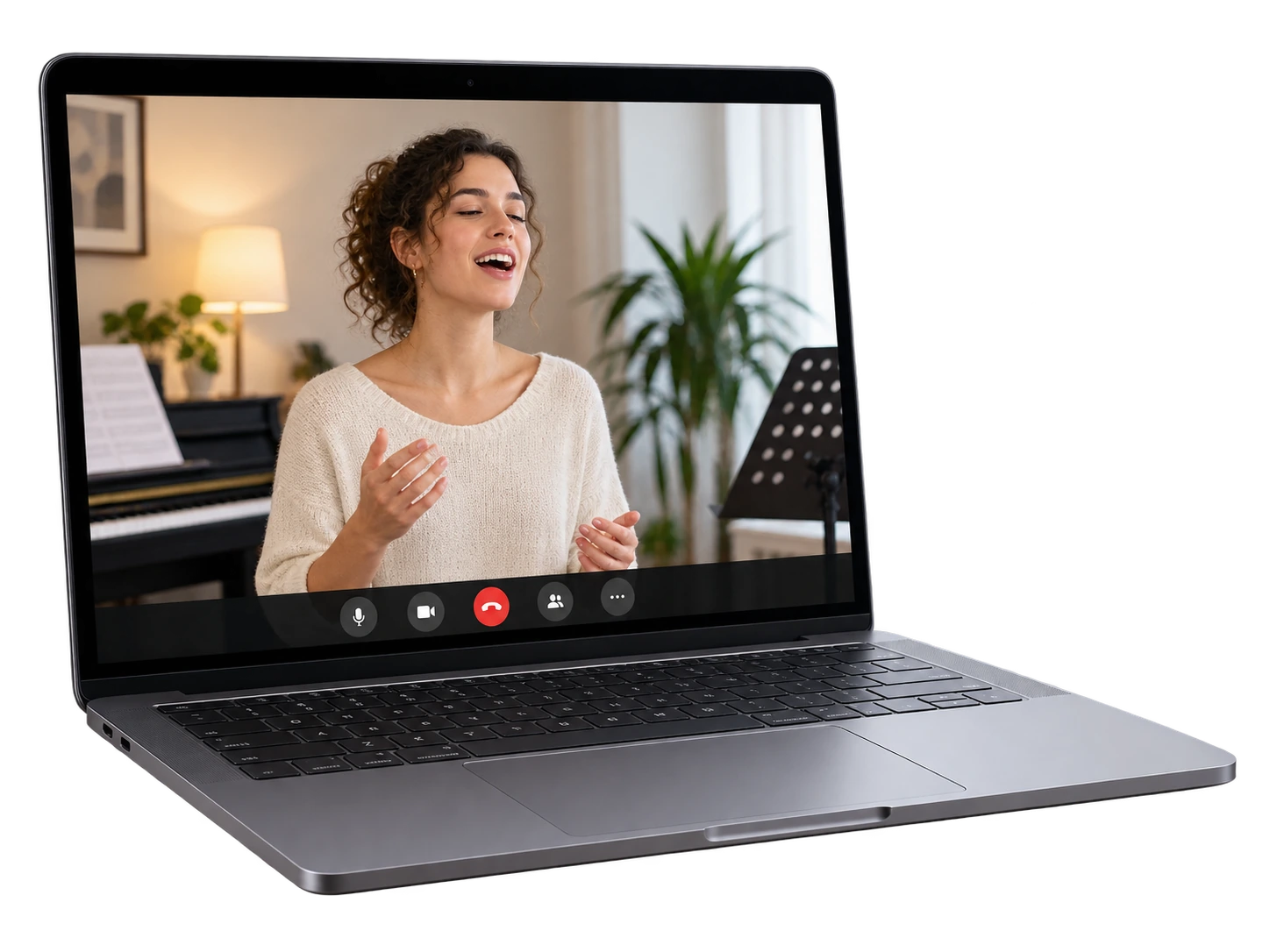 Cours de chant en visio avec une chanteuse en visioconférence